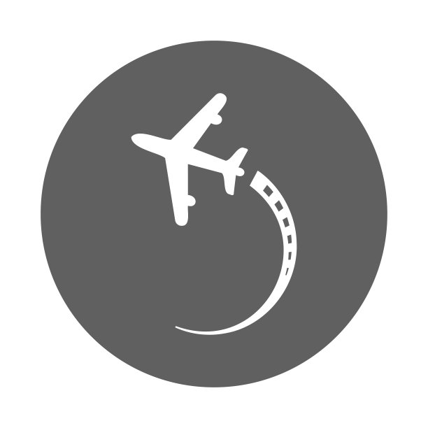飞行中,飞机图标。灰色的矢量图形。图片下载