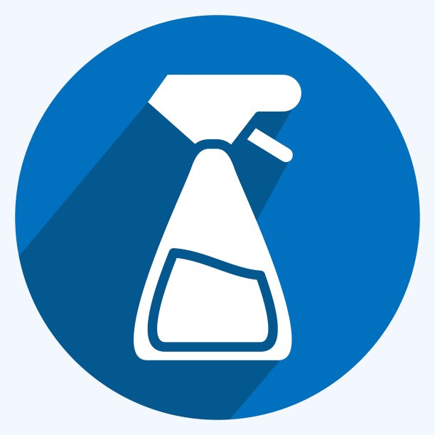 图标喷雾瓶。适合花园的象征。长长的阴影风格。简单的设计可编辑。设计模板向量。简单的说明图片下载