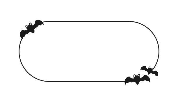 Bat边框名称标签模板。简单的万圣节主题框架图片下载