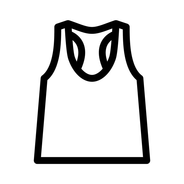 白色背景的男士无袖衬衫图标图片下载