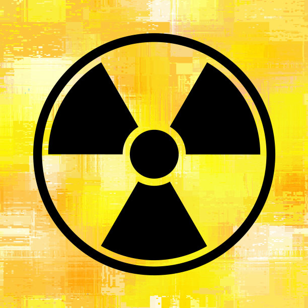 垃圾墙上的核辐射标志图片下载