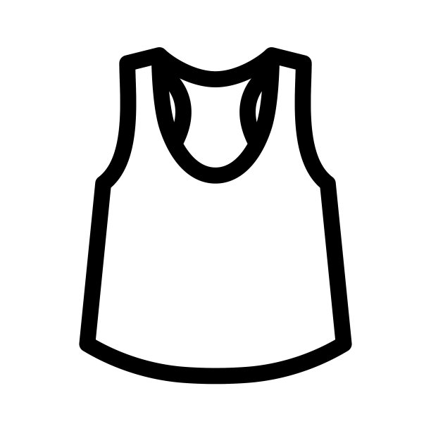 无袖t恤图标在白色背景线性图片下载