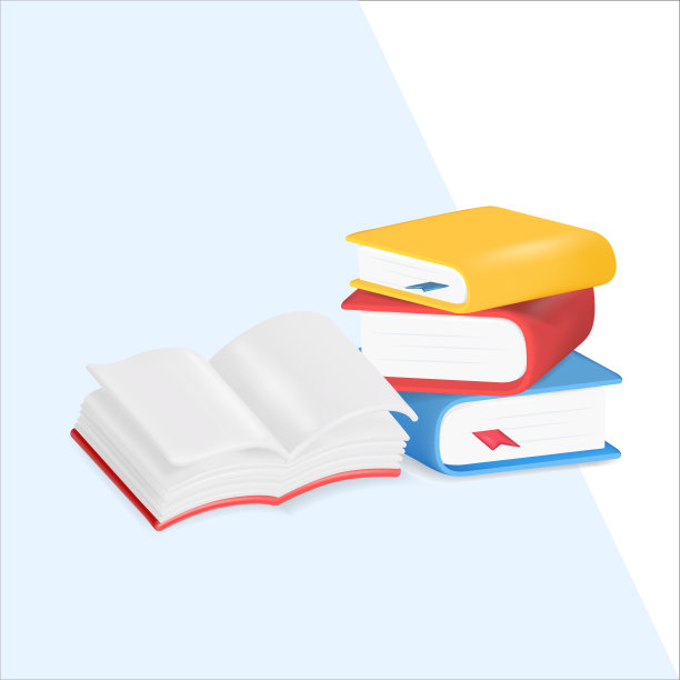 3d书籍图标的网页设计孤立，教育和在线课堂的概念。图片下载