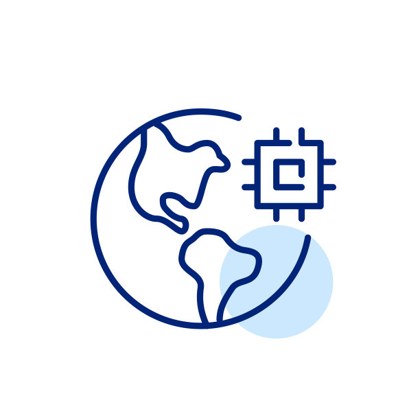 全球数字化地球与CPU芯片图片下载
