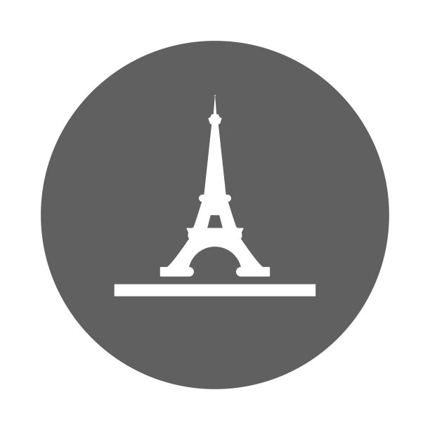 艾菲尔塔图标。灰色的矢量图形。图片下载