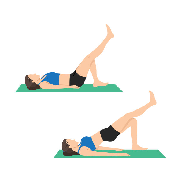 女子做单腿臀桥运动图片下载