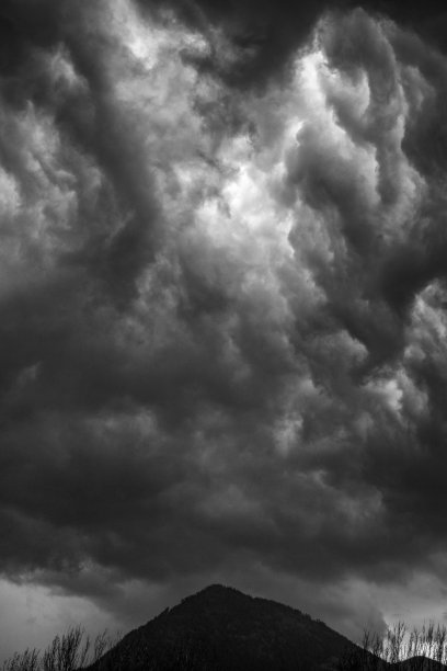 多云的暴风雨黑白戏剧性的天空背景图片下载