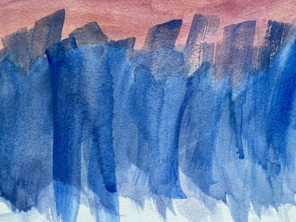 粉色和蓝色水彩抽象图片下载