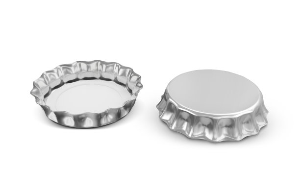 孤立的白色背景银瓶盖。三维渲染图片下载