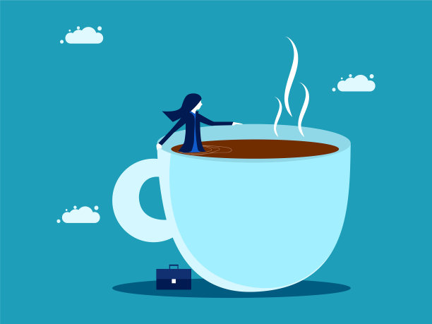 女商人正在喝咖啡放松图片下载