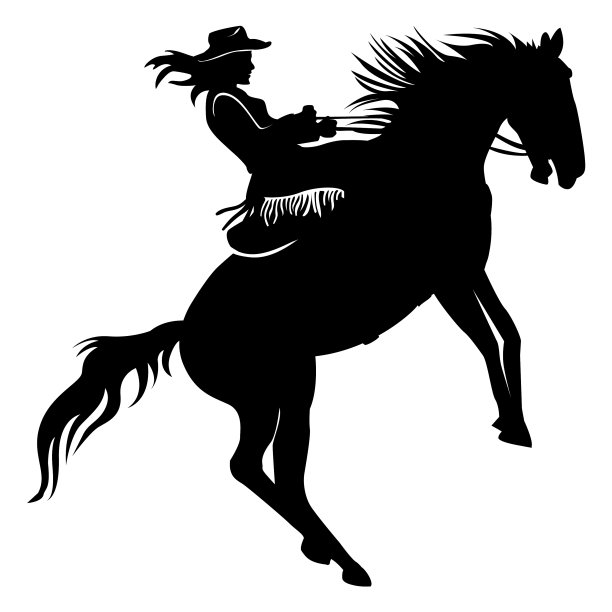 女牛仔骑马切出高品质图片下载