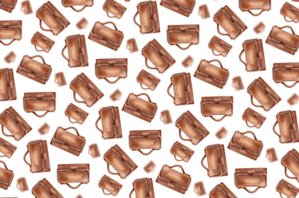 白色背景的购物袋无缝图案。图片下载