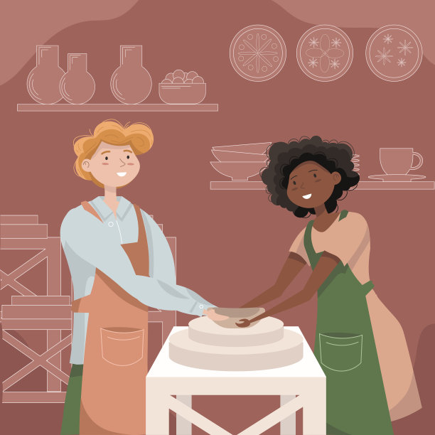 陶艺班方阵构图图片下载