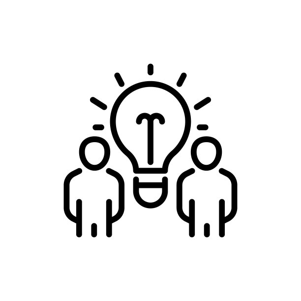 头脑风暴填线图标线性风格标志图片下载