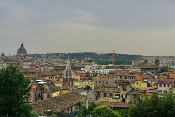 罗马的全景。日落在罗马。罗马黄色的日落。图片下载