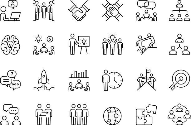 简单的设计业务图标集图片下载