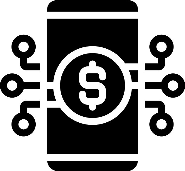 数字银行黑色标志图标图片下载