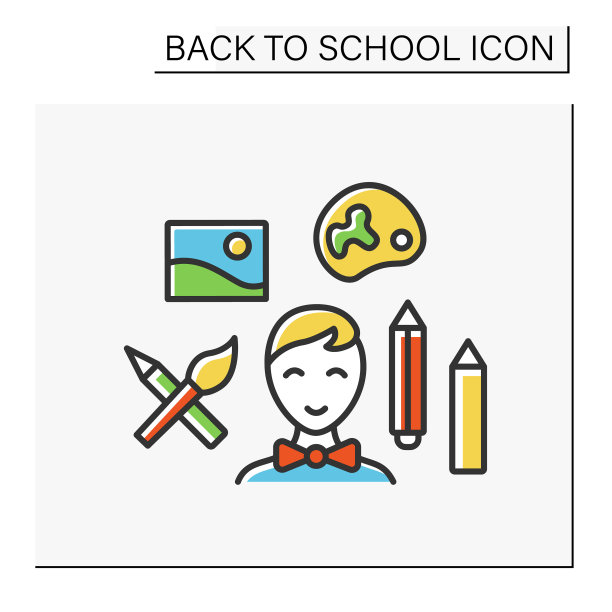 小学生彩色图标图片下载