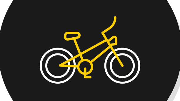 线自行车图标孤立在白色背景图片下载
