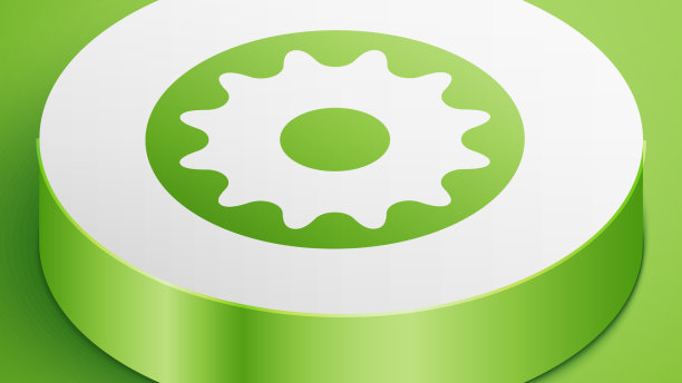 绿色背景上孤立的等长脉轮图标图片下载