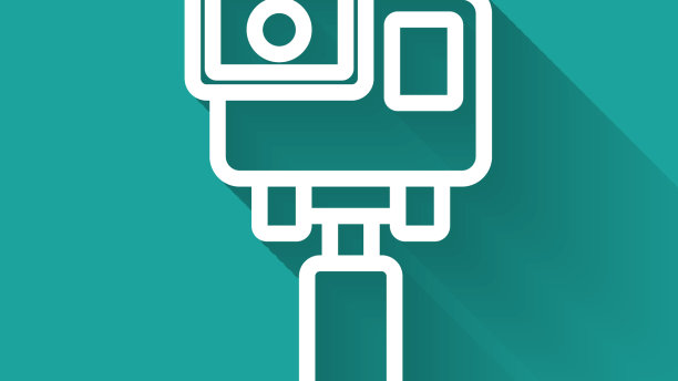 白线动作极限相机图标孤立图片下载