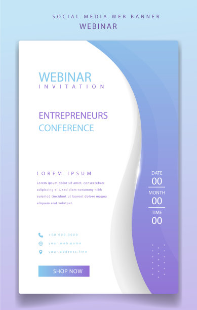 肖像横幅在蓝色和紫色粉彩挥舞图片下载