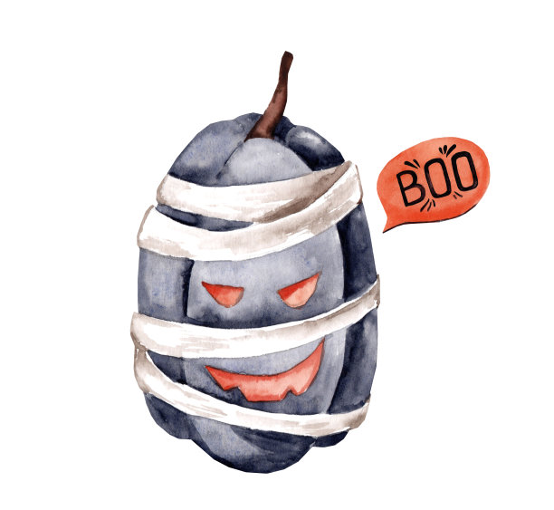 万圣节的水彩南瓜木乃伊图片下载