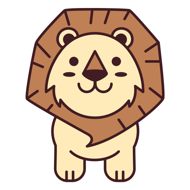 可爱的狮子平图片下载