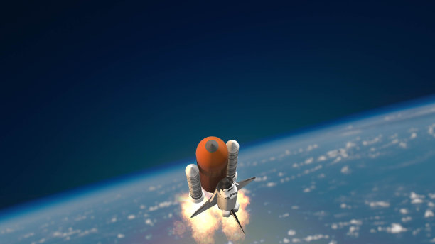 在太空中飞行的航天飞机图片下载