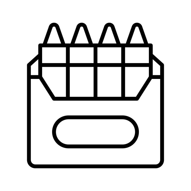 一盒蜡笔画学校用品图标图片下载