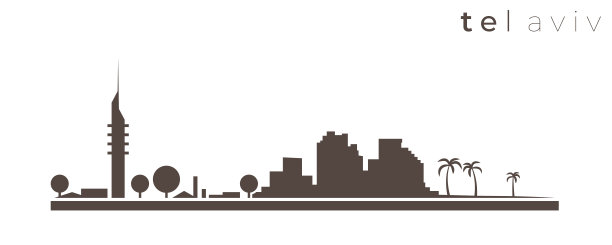 特拉维夫简单的单色时尚天际线图片下载