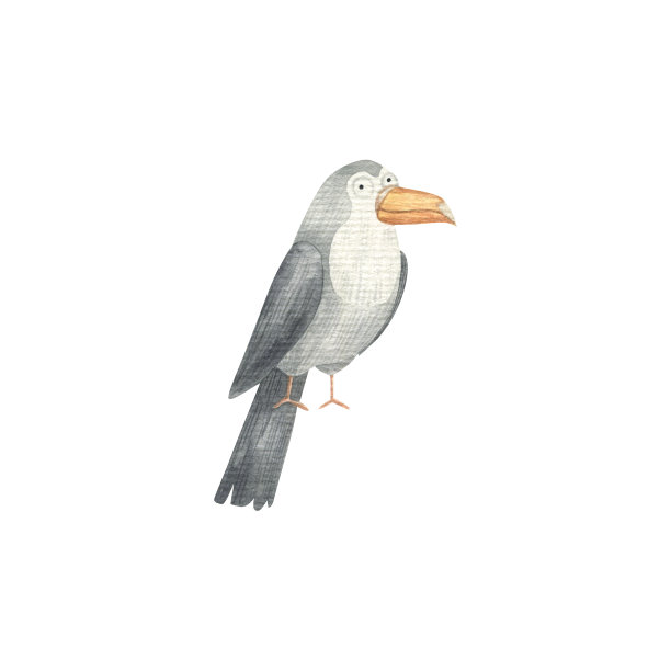 可爱幼稚的野生野生动物，水彩插图的白色背景图片下载