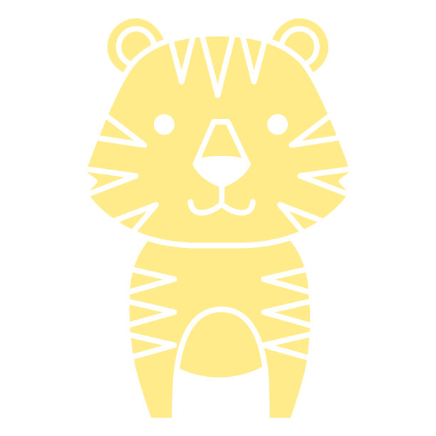 可爱的小黄虎剪出来了图片下载