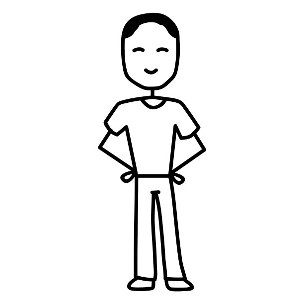 正面站立的涂鸦人图片下载