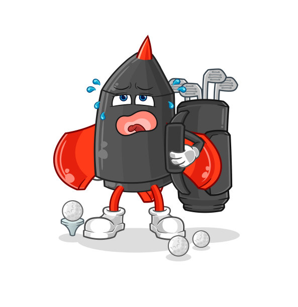 飞镖配高尔夫装备卡通吉祥物图片下载