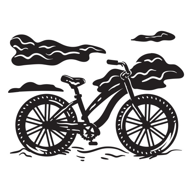 沙滩上的自行车被剪掉了图片下载