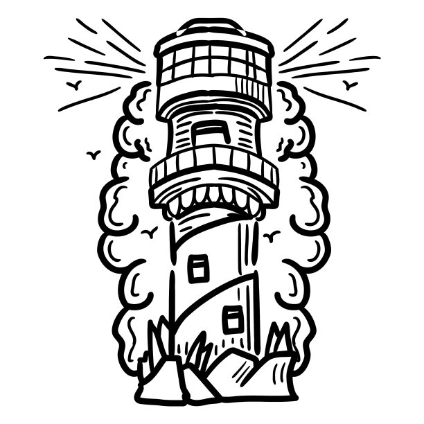 灯塔建筑手绘图片下载