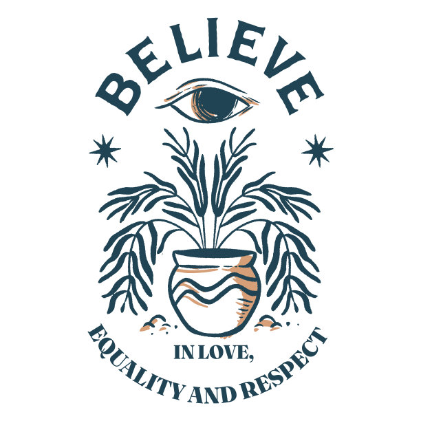 相信爱情平等引用彩色笔画图片下载