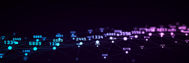 粒子的抽象技术波。大数据可视化。深色背景与运动点和线。人工智能。3 d渲染。图片下载