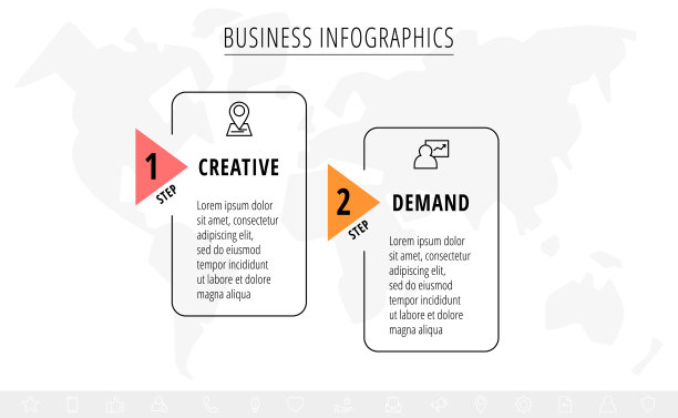 矢量信息图方形标签，模板设计图片下载
