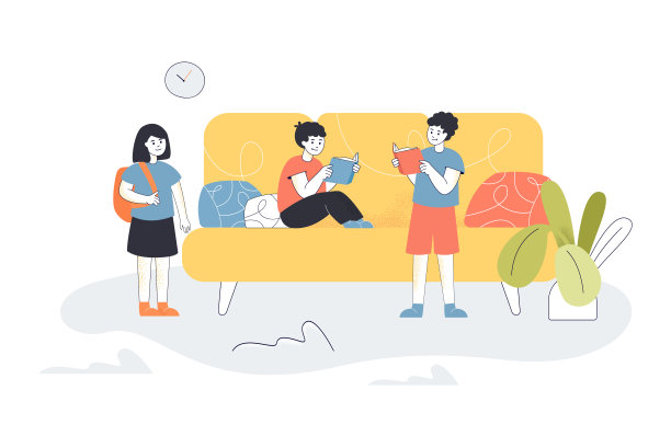 孩子们在家里读图书馆的书图片下载