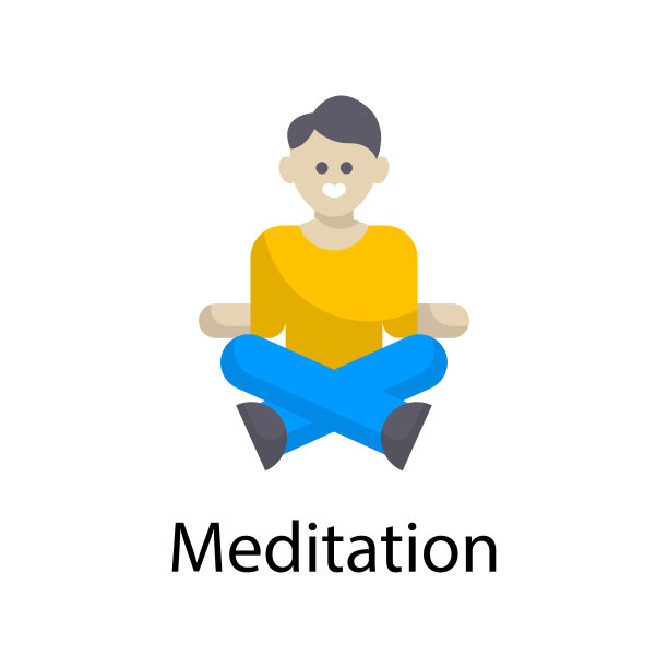 冥想矢量平面图标设计插图。杂项符号在白色背景EPS 10文件图片下载