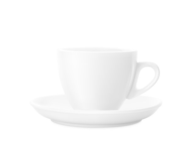 逼真的陶瓷白色杯。图片下载