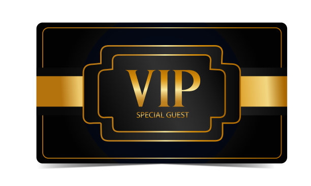 金色的VIP卡。矢量图图片下载