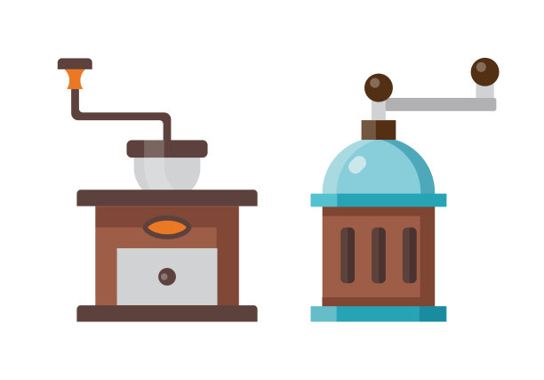 复古手咖啡磨和研磨机在平图片下载