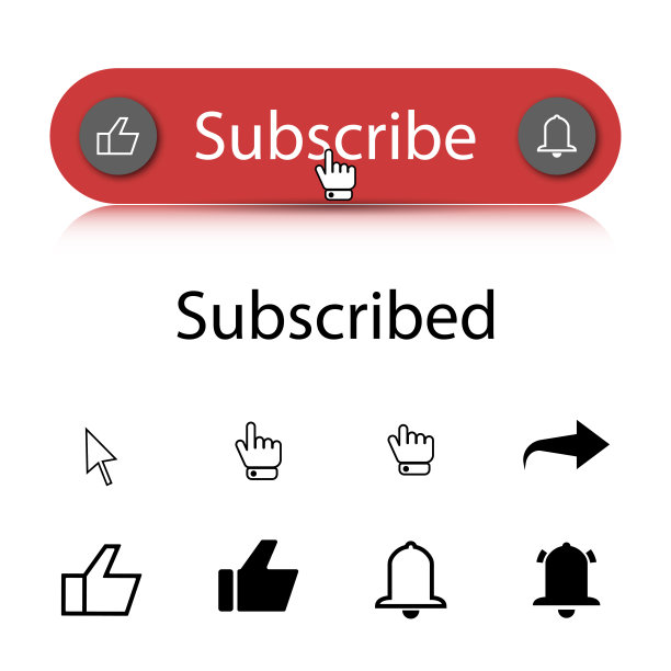 全套图标订阅频道，矢量插图。图片下载