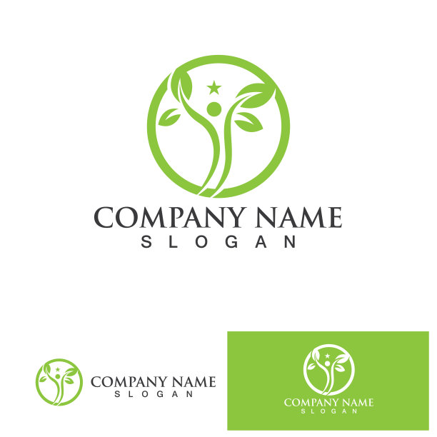 人树矢量标志模板插图设计图片下载