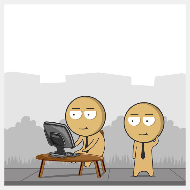 电脑前的商人图片下载