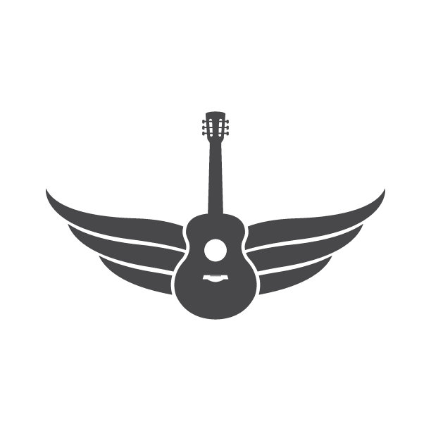 吉他标志模板矢量图标插图图片下载