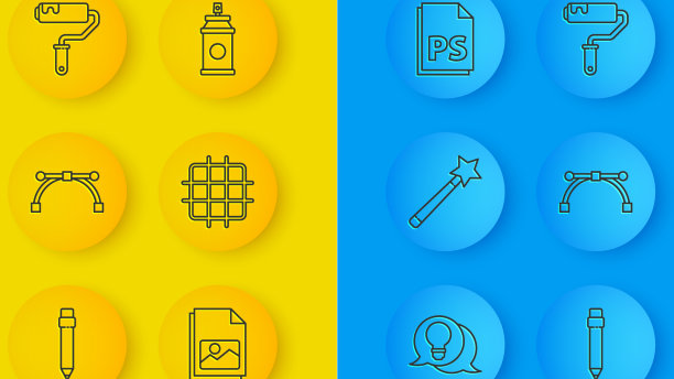 用意念魔术的概念设定线灯泡图片下载